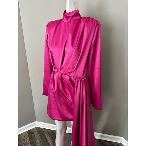 Michael Costello Collection Robbie Draped Minidress US 10 $675 - Picture 8 of 12